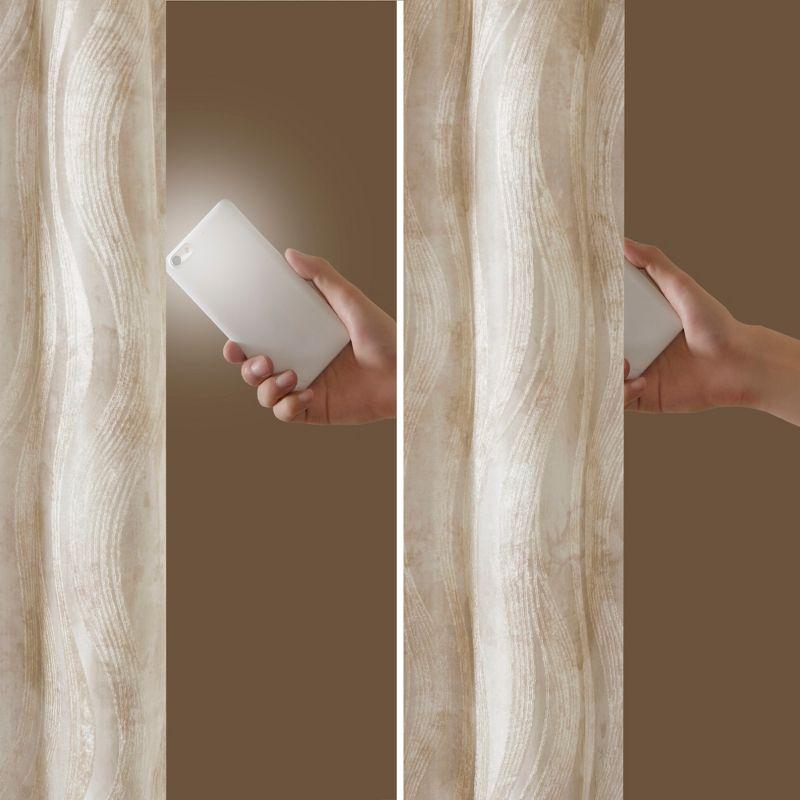 Madison Park Victorio Printed Jacquard Grommet Top Total Blackout Curtain Panel