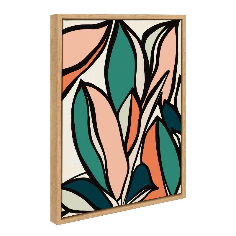 Fanciful Ficus Abstract Canvas Wall Art with Natural Frame