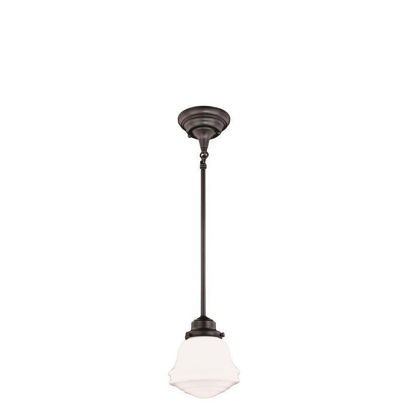 Huntley Oil Rubbed Bronze Mini Pendant with Glass Shade