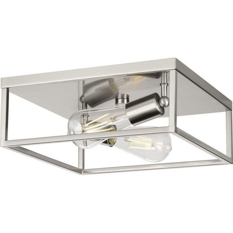 Elegant Square Brushed Nickel 12" Modern Flush Mount Ceiling Light