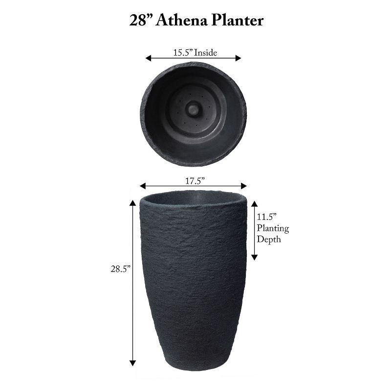 Algreen Products 87313 Athena 28.5" Self Watering Level Indicator Indoor Outdoor Plastic Planter with Overflow Drain, Brown