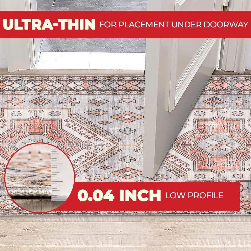 Nuloom Mae Motif Pet Friendly Machine Washable Area Rug, 4' x 6', Brick