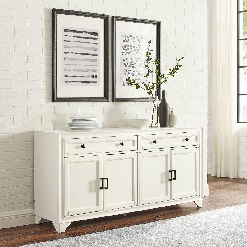 Tara Distressed White Modern Farmhouse Sideboard