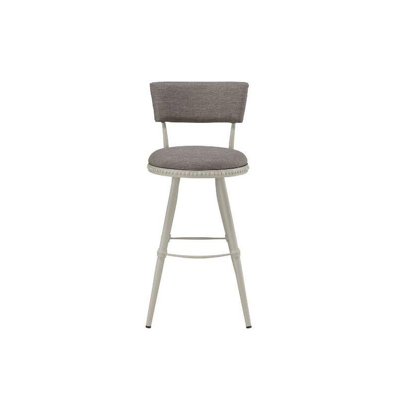 Gray Adjustable Swivel Metal Barstool with Padded Seat