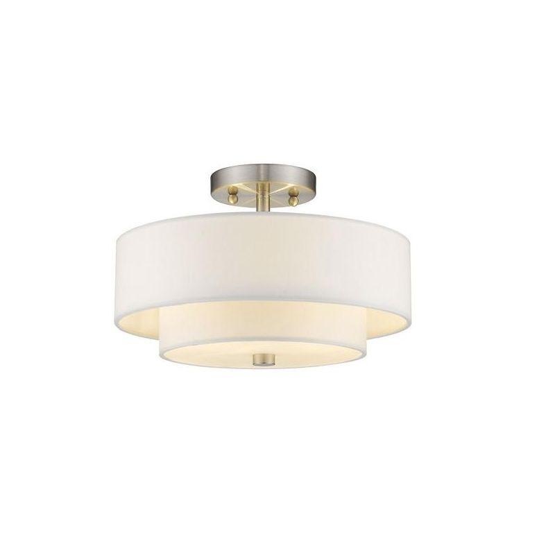 Livex Lighting Claremont 2 - Light Semi-Flush Mount in  Brushed Nickel