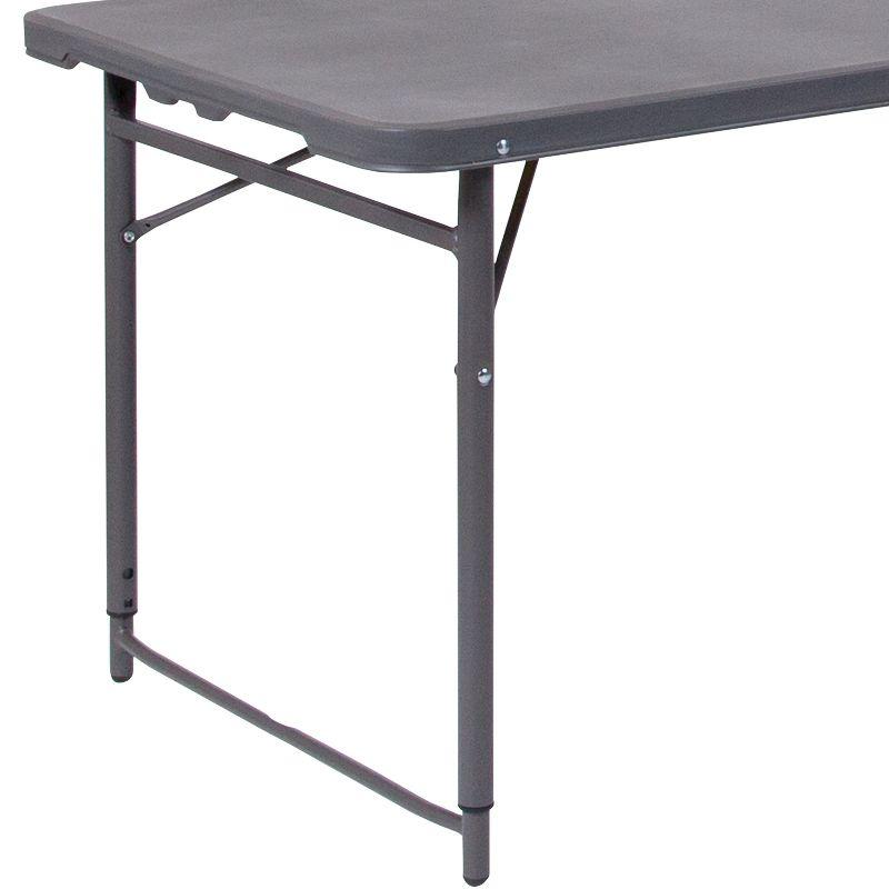 Noah 48.25" Plastic Rectangular Adjustable Fold-in-Half Table with Handle