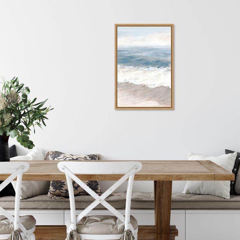 Amanti Art Warm Waves (Beach) by Eva Watts Canvas Wall Art Print Framed 16 x 23-in.