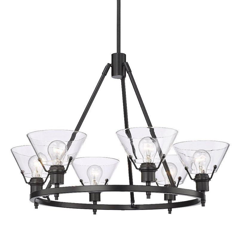 Orwell Matte Black and Clear Glass 6-Light Chandelier