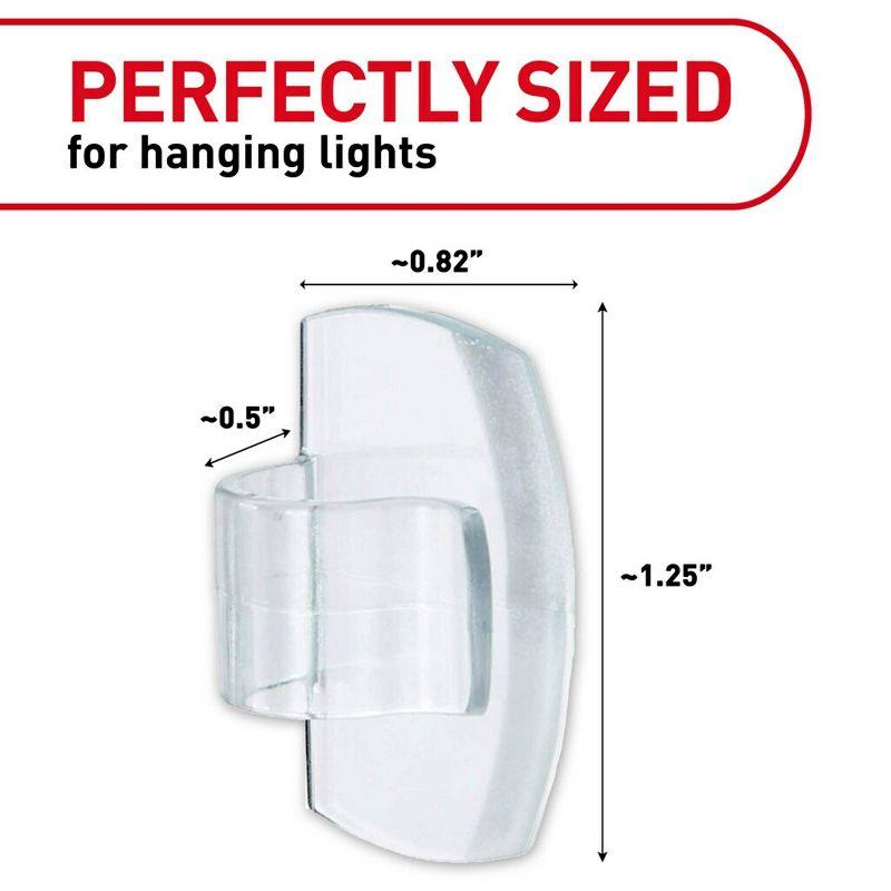 Command Outdoor Light Clips, Clear, Damage Free Hanging of Christmas Decorations, 16 Clips