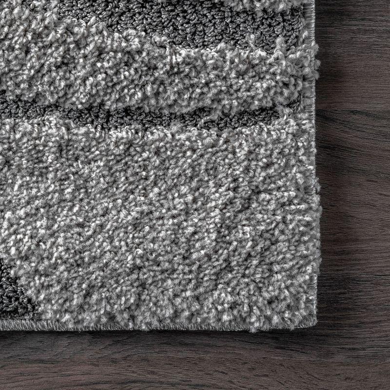 Dark Grey Rectangular Shag Rug 4' x 6' Synthetic