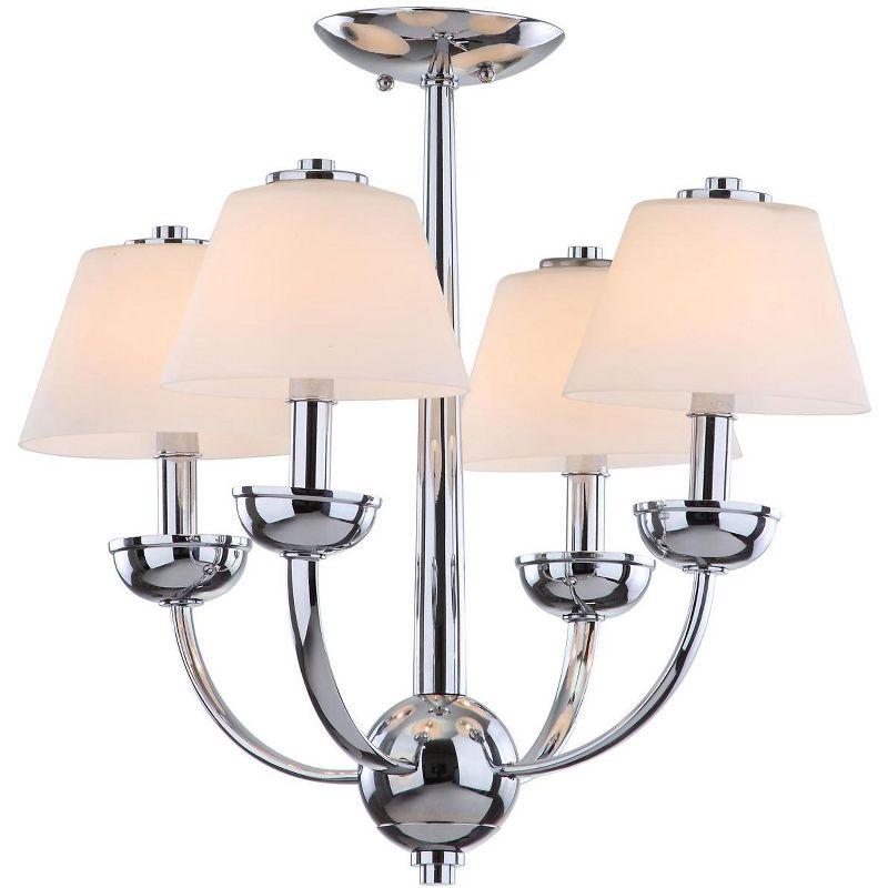 Yardley Chrome 4-Light Chandelier with Etched Glass Shades