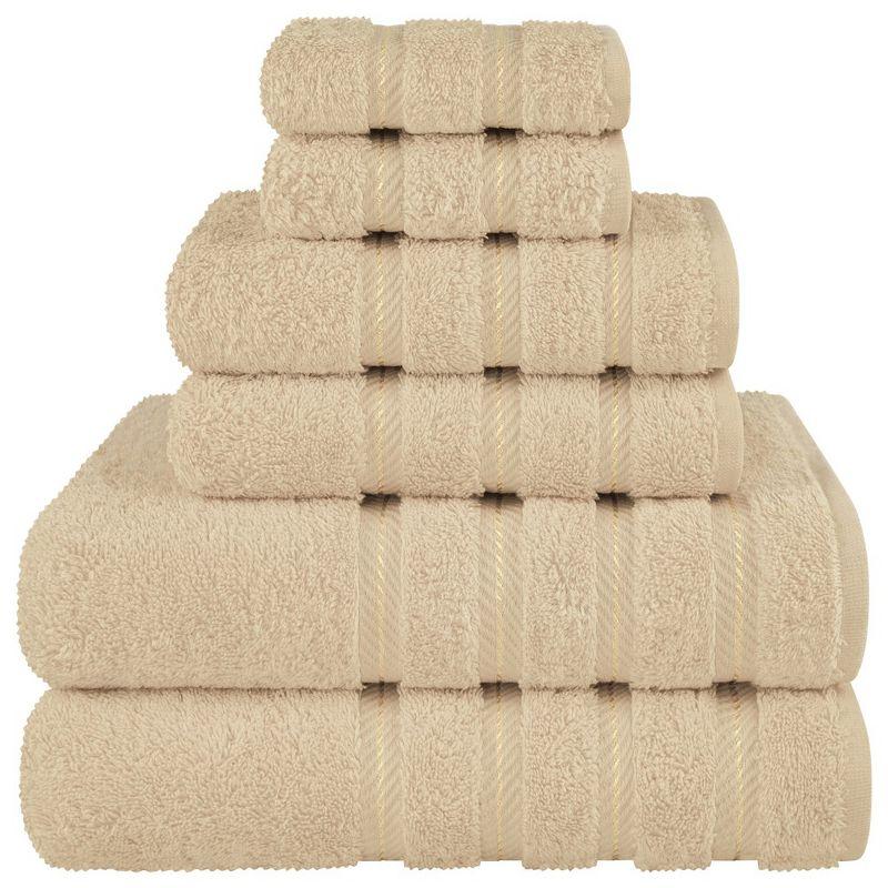 American Soft Linen Luxury Turkish 6 Piece Towel Set, 100% Cotton Soft Absorbent Bath Towels for Bathroom