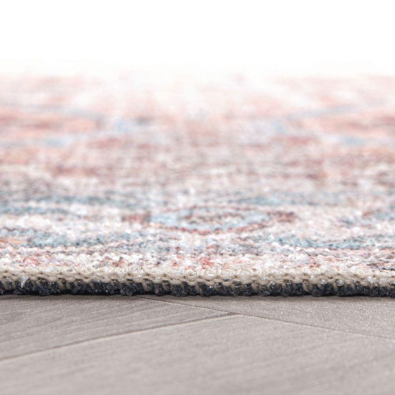 World Rug Gallery Vintage Distressed Machine Washable Area Rug- RED 5' X 7'