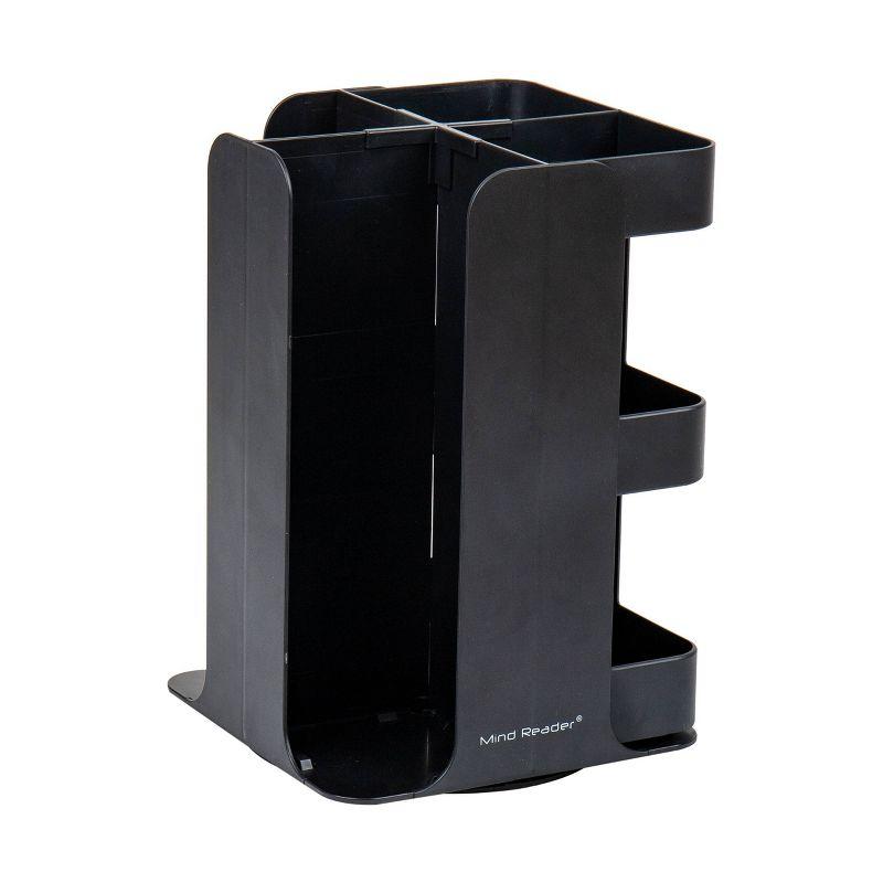 Mind Reader Mind Reader Cup Condiment Carousel, Countertop Organizer, Coffee Bar Accessories, Kitchen, Stirrers, 8"L x 8"W x 12"H