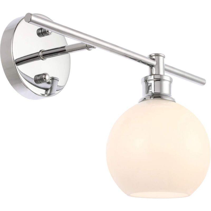 Elegant Lighting Collier 1 light Chrome and Frosted white glass right Wall sconce