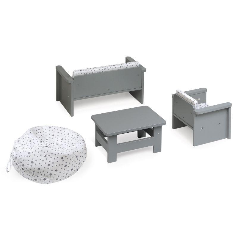 Living Room Furniture Set for 18" Dolls - Gray/White