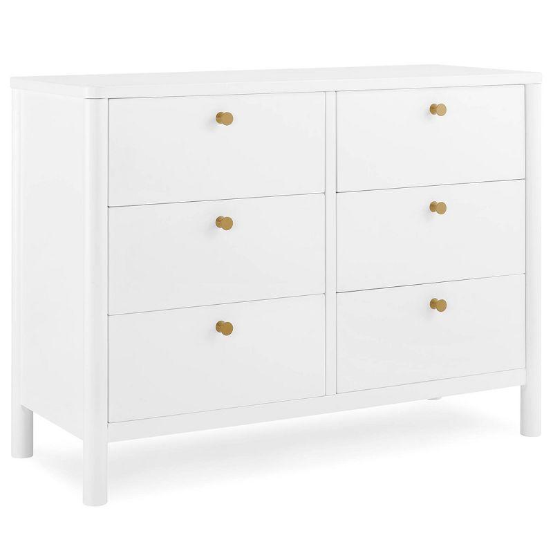 Delta Children Delta Children Brooks 6 Drawer Dresser With Interlocking Drawers (Includes 3 Sets Of Knobs – Choose From Natural, Brushed Nickel & Melted Bronze), Bianca