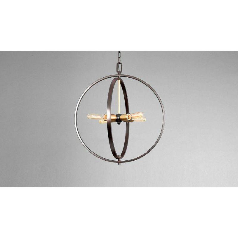 Progress Lighting, Swing Collection, 4-Light Medium Pendant, Antique Bronze Finish, Vintage Brass Candle Holders