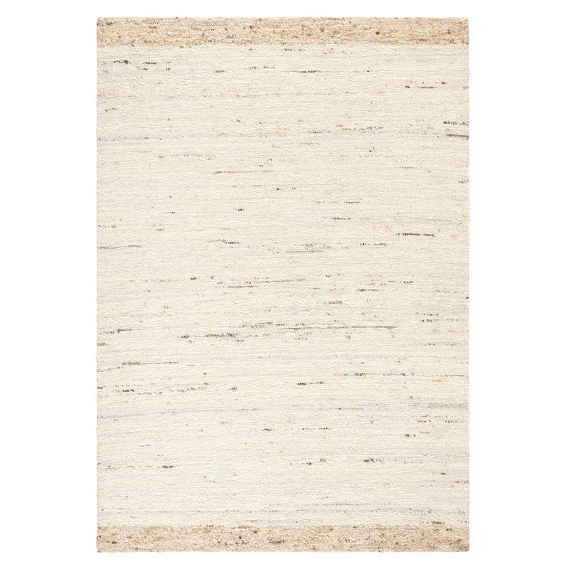 Town & Country Terra Montana Textured Border Handcrafted 100% Wool Area Rug, Ivory/Beige, 8'x10'