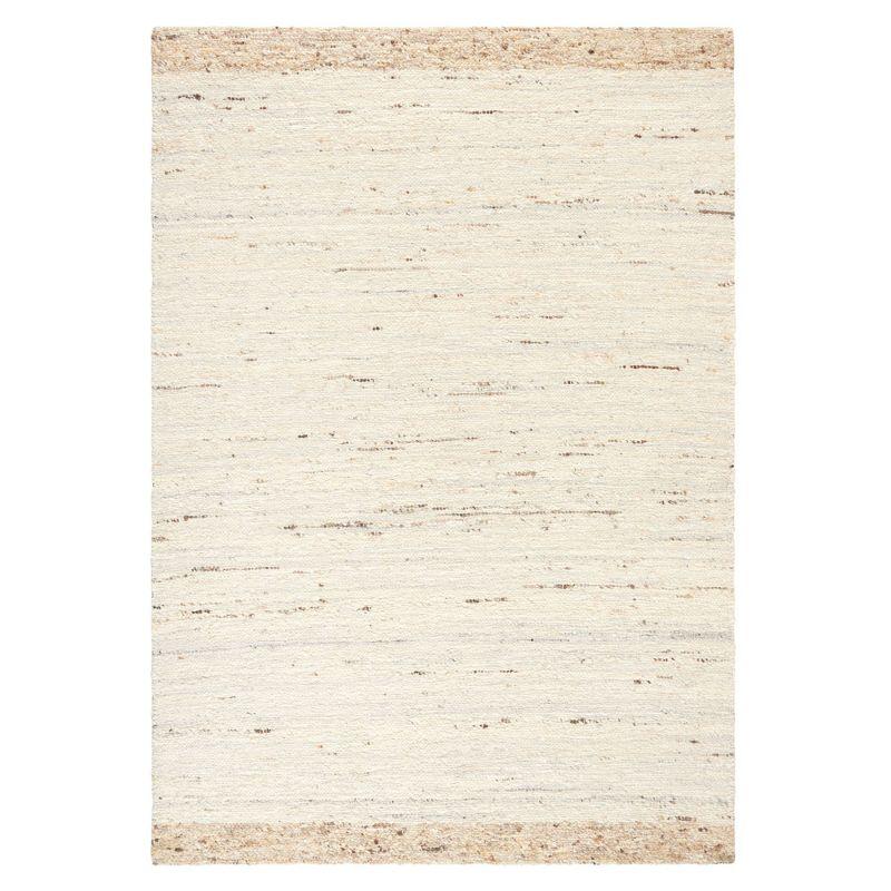 Ivory and Beige Handmade Wool 8' x 10' Area Rug