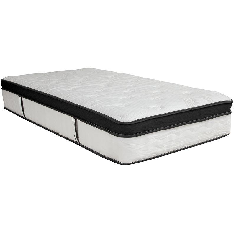 Merrick Lane Hulen 12 Inch Hybrid Pocket Spring & CertiPUR-US Certified Memory Foam Mattress