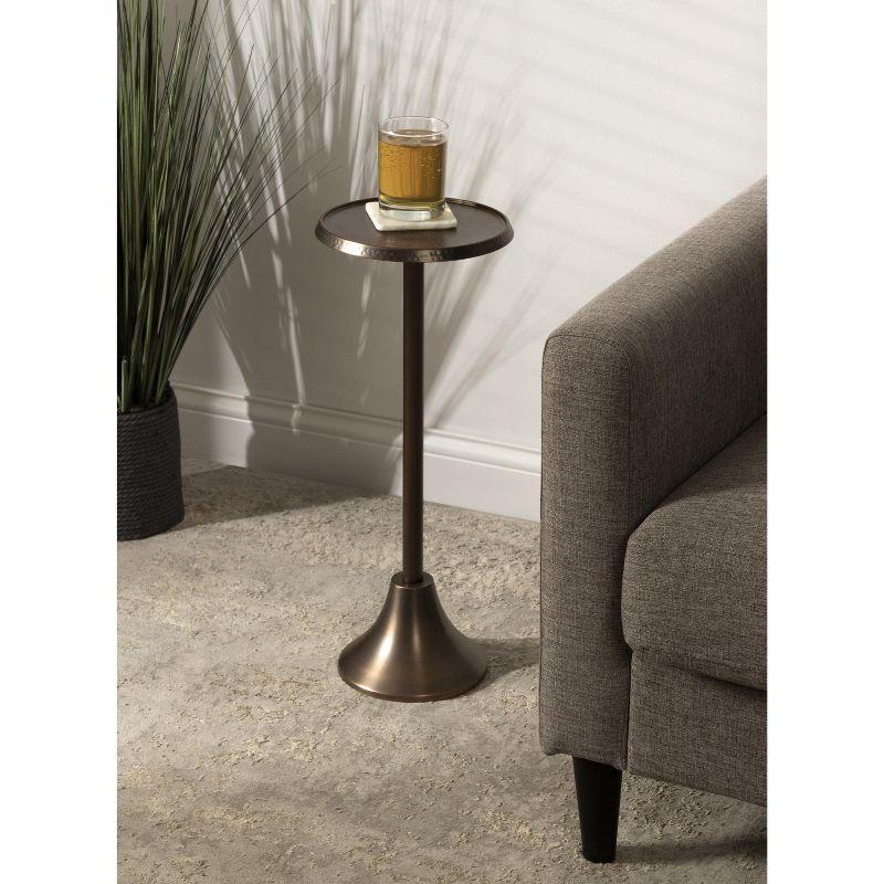 Kate and Laurel Sanzo Round Metal Drink Table, 9x9x23, Bronze