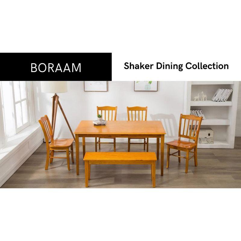 Shaker Wood Dining Bench Oak - Boraam: Rubberwood, Sustainable, Rectangle, Unupholstered