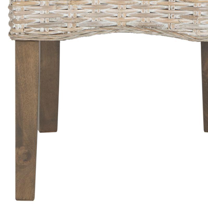 Ozias 19''H Wicker Dining Chair (Set of 2) - White Washed - Safavieh