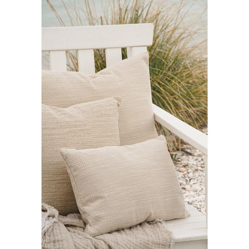 Natural Waves Beige Indoor Outdoor Pillow