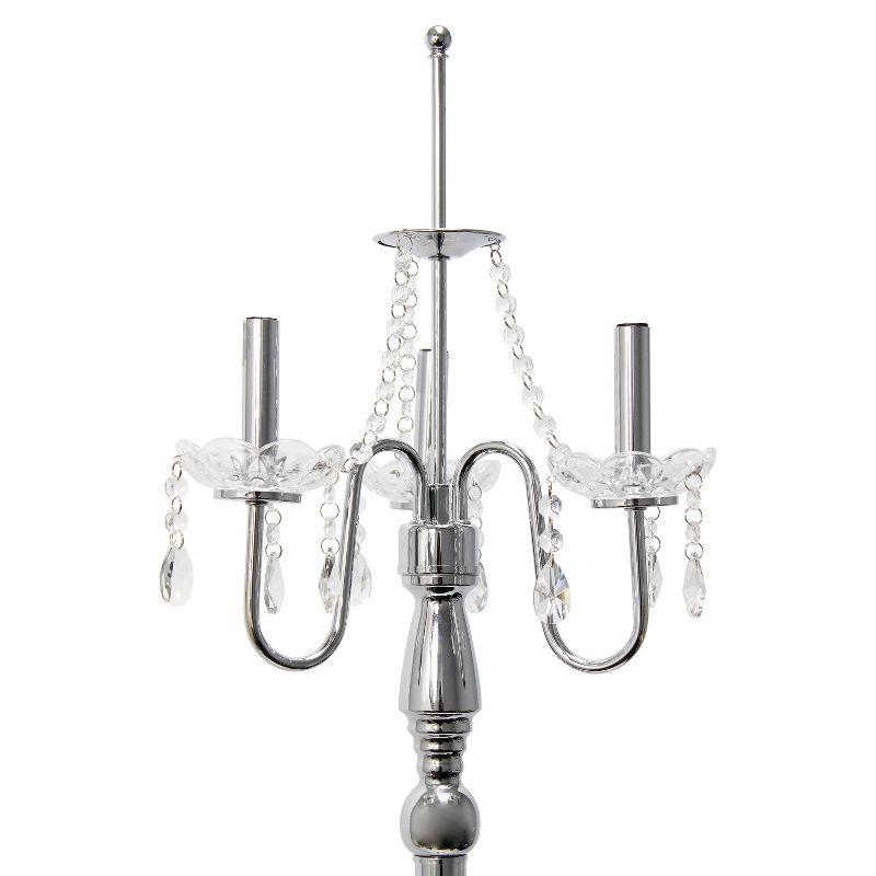 Black Chrome Floor Lamp with Crystal Embellishments