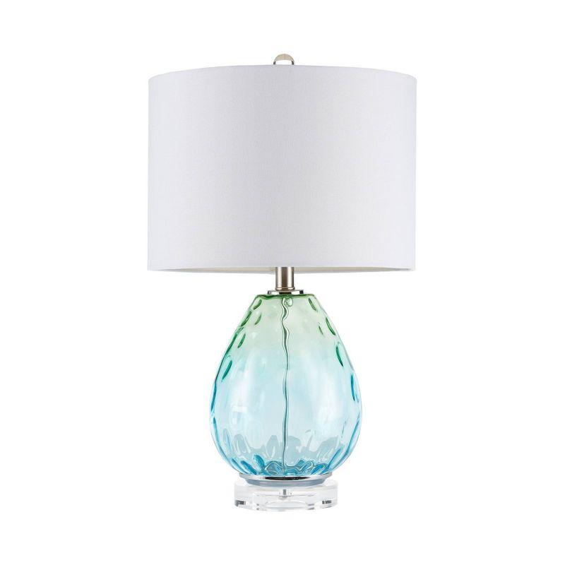 Martha Stewart Borel Ombre Glass Table Lamp: Modern Drum Shade, 72" Cord, 510 Design