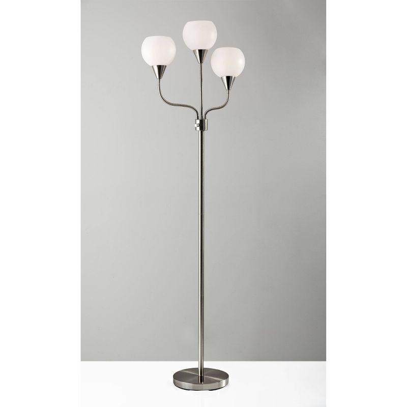 65.5" Phillip 3-Arm Floor Lamp Steel - Adesso: Modern Standing Light, ETL Listed, No Bulb Included