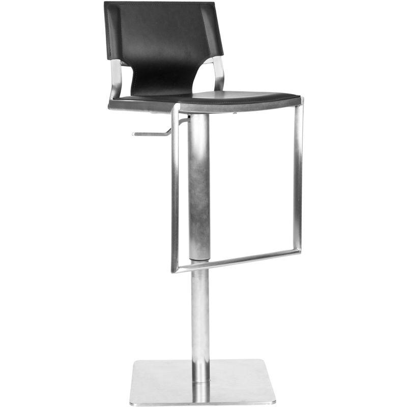 Armondo Black Leather Adjustable Swivel Bar Stool