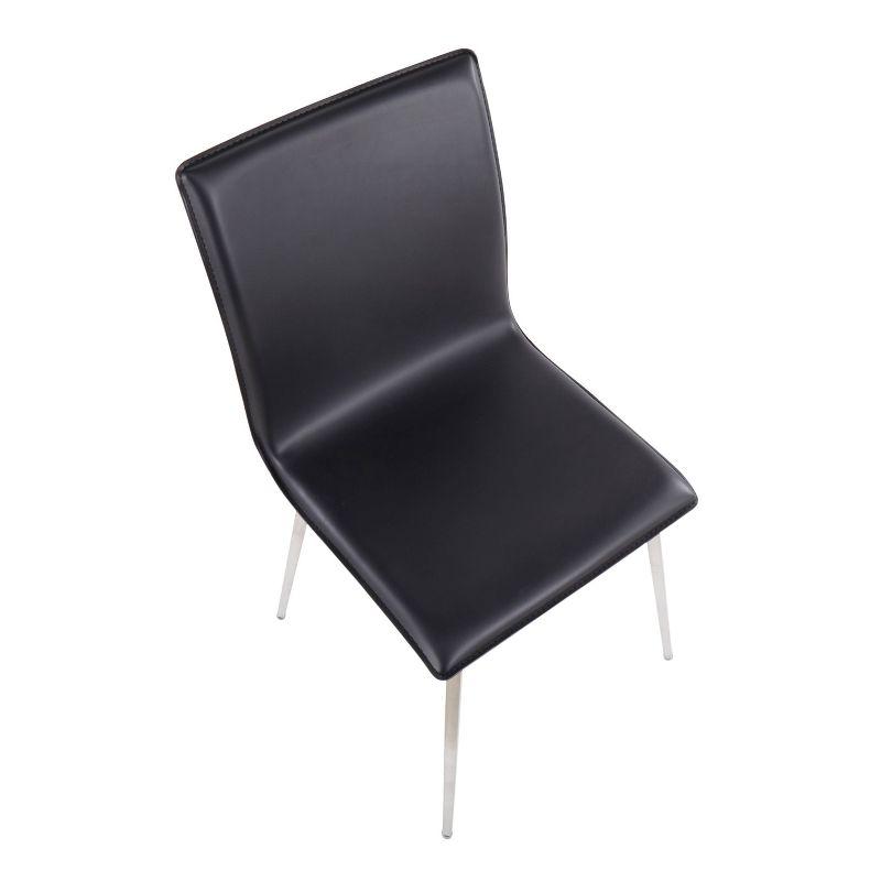 Set of 2 Mason Contemporary Dining Chairs: Swivel Base, Faux Leather, Steel - LumiSource