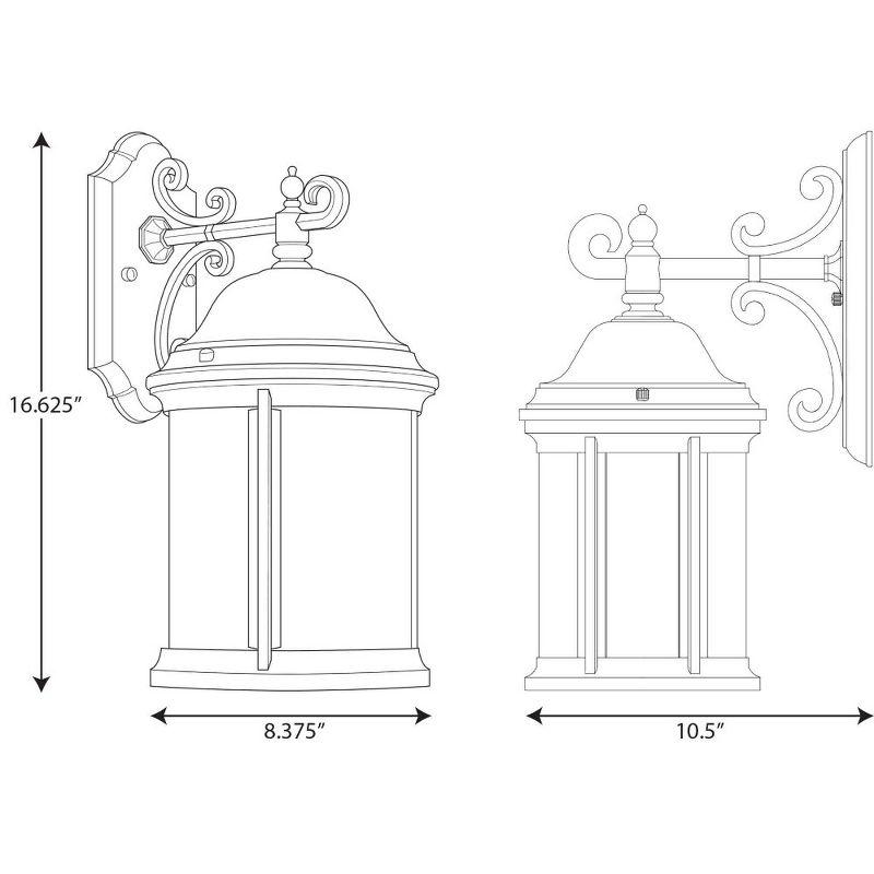 Progress Lighting Ashmore 1-Light Wall Lantern in Antique Bronze with Etched Seeded Glass Shade