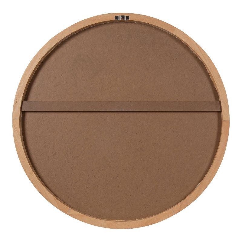 28" x 28" Norlund Framed Round Decorative Wall Mirror Natural - Kate & Laurel All Things Decor: Beechwood, No Assembly