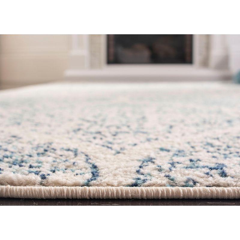 Madison MAD604 Power Loomed Indoor Area Rug - Cream/Turquoise - 5'3"x5'3" - Safavieh