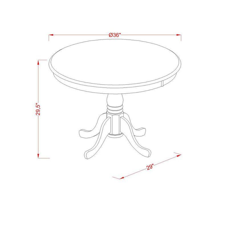 East West Furniture ANVA3-OAK-W 3 PC Small Kitchen Table set - small Dining Table and 2 Kitchen chair
