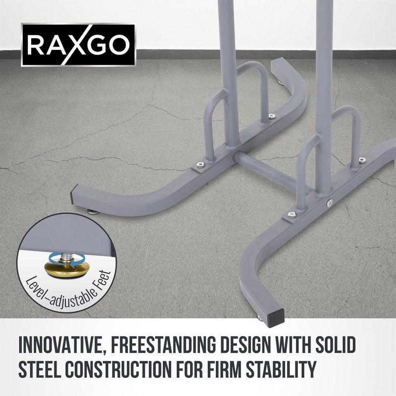 RaxGo Freestanting Bike Storage Rack, 2 Bicycle Stand W/Adjustable Hooks, for Mountain & Road Bikes