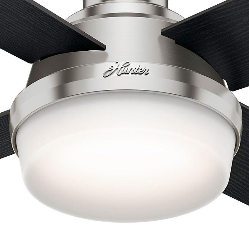 Dempsey Low Profile 44" 4 - Blade Indoor Flush Mount Small Room Ceiling Fan with Lights and Remote