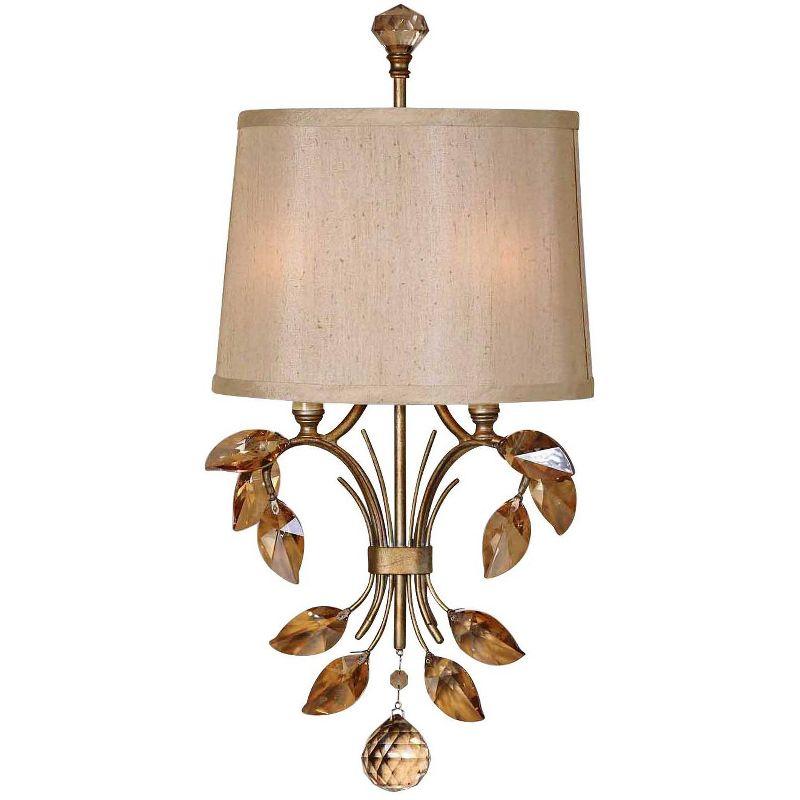 Burnished Gold 2-Light Sconce with Crystal Accents