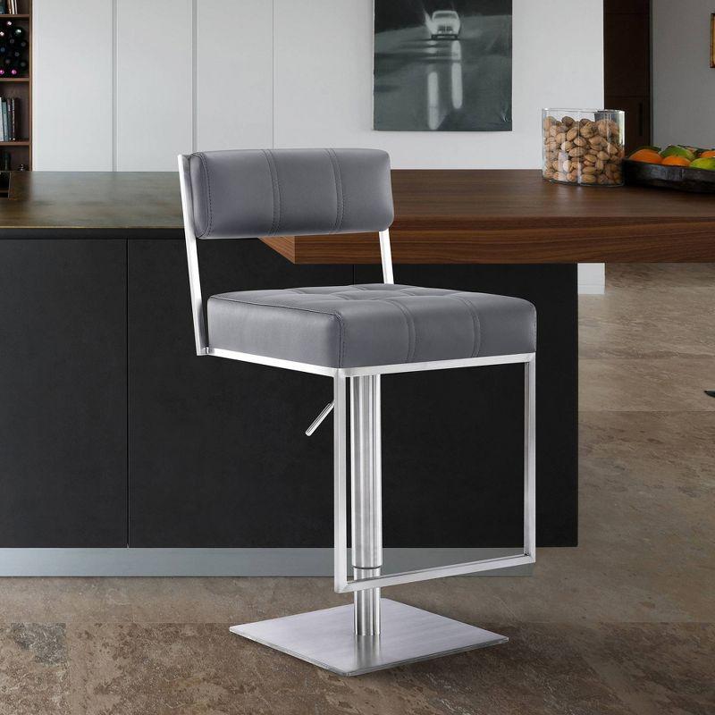 Bucholz Swivel Upholstered Adjustable Height Counter Stool with Metal Frame