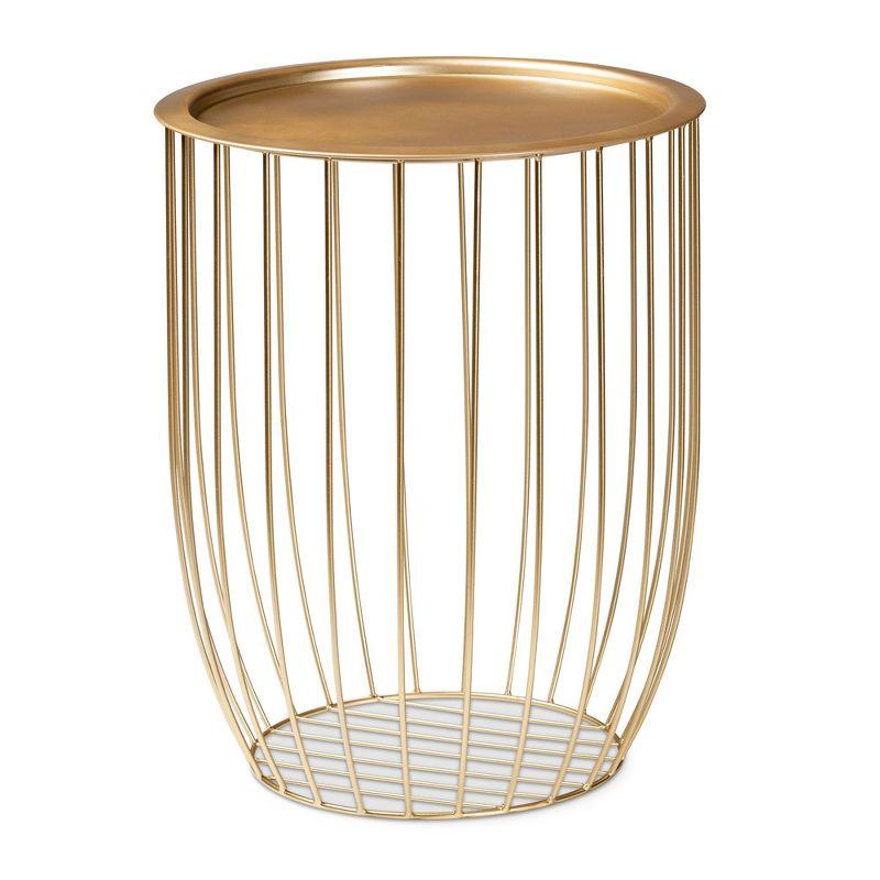 Mabon Metal End Table Gold - Baxton Studio: Solid Construction, No Assembly, Modern Luxury Accent