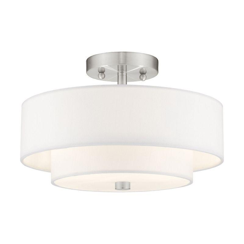 Livex Lighting Claremont 2 - Light Semi-Flush Mount in  Brushed Nickel