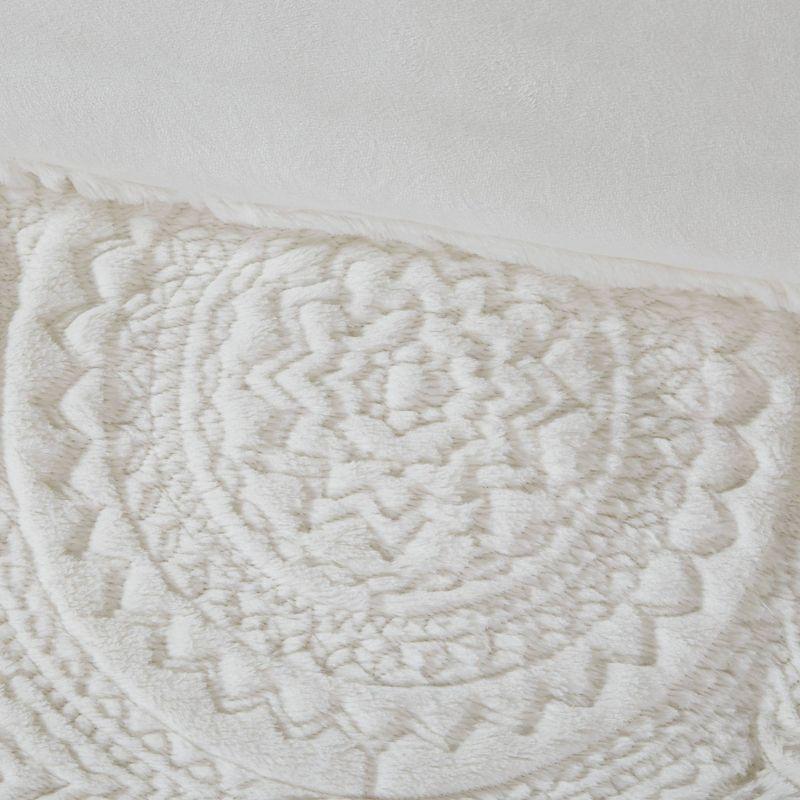 Madison Park Arya Embroidered Medallion Faux Fur Ultra Plush Comforter Set