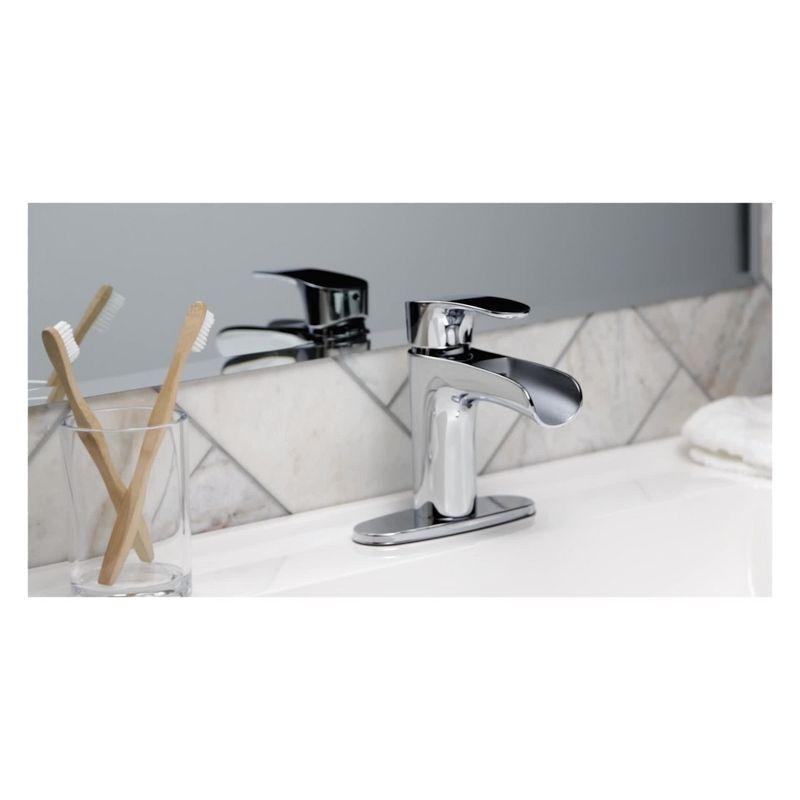 Capri Collection Modern Waterfall Chrome Bathroom Faucet