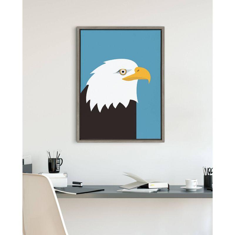 18" x 24" Sylvie Bald Eagle by Rocket Jack Framed Wall Canvas Gray - Kate & Laurel All Things Decor