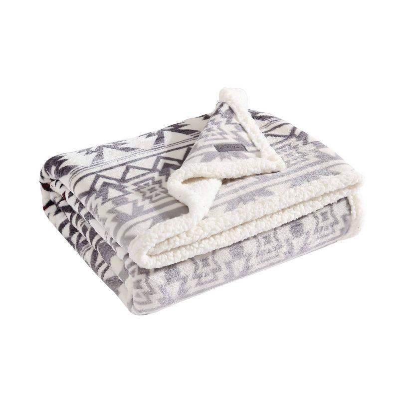 Eddie Bauer Printed Plush Fleece/Sherpa Throw Blankets