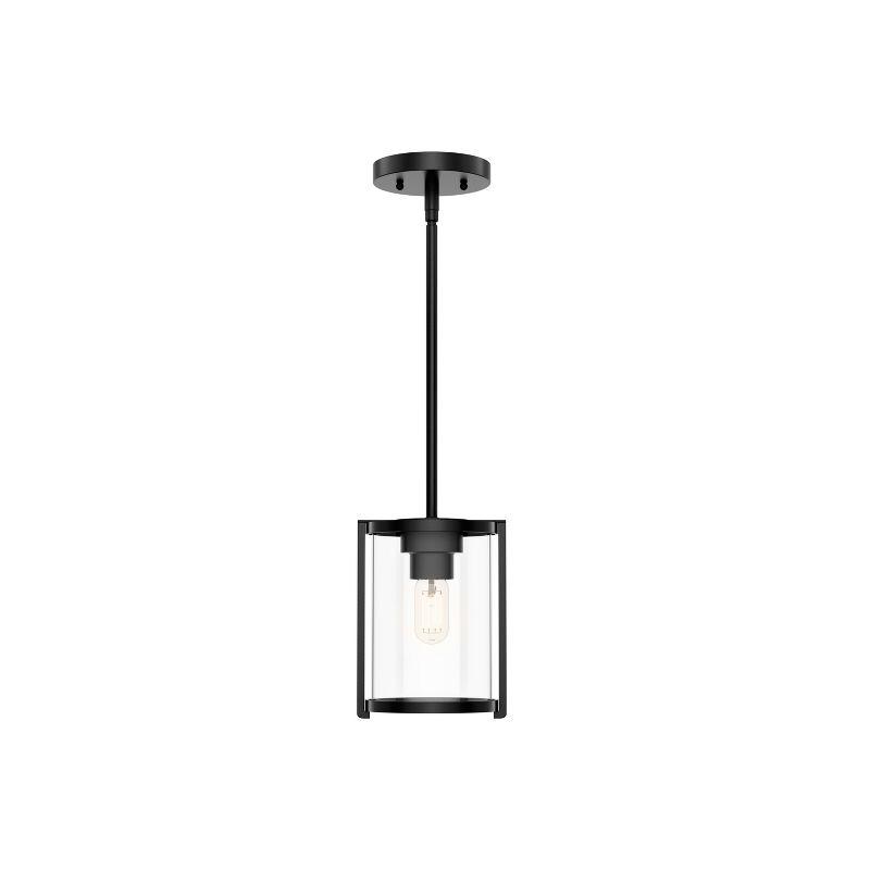 Astwood Clear Glass Mini Pendant Ceiling Light Fixture Matte Black - Hunter Fan: UL Listed, Adjustable Height