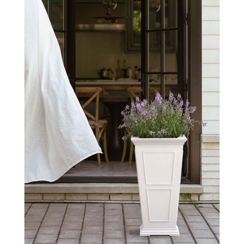 Veradek Brixton Tall 26" Plastic Planter - White